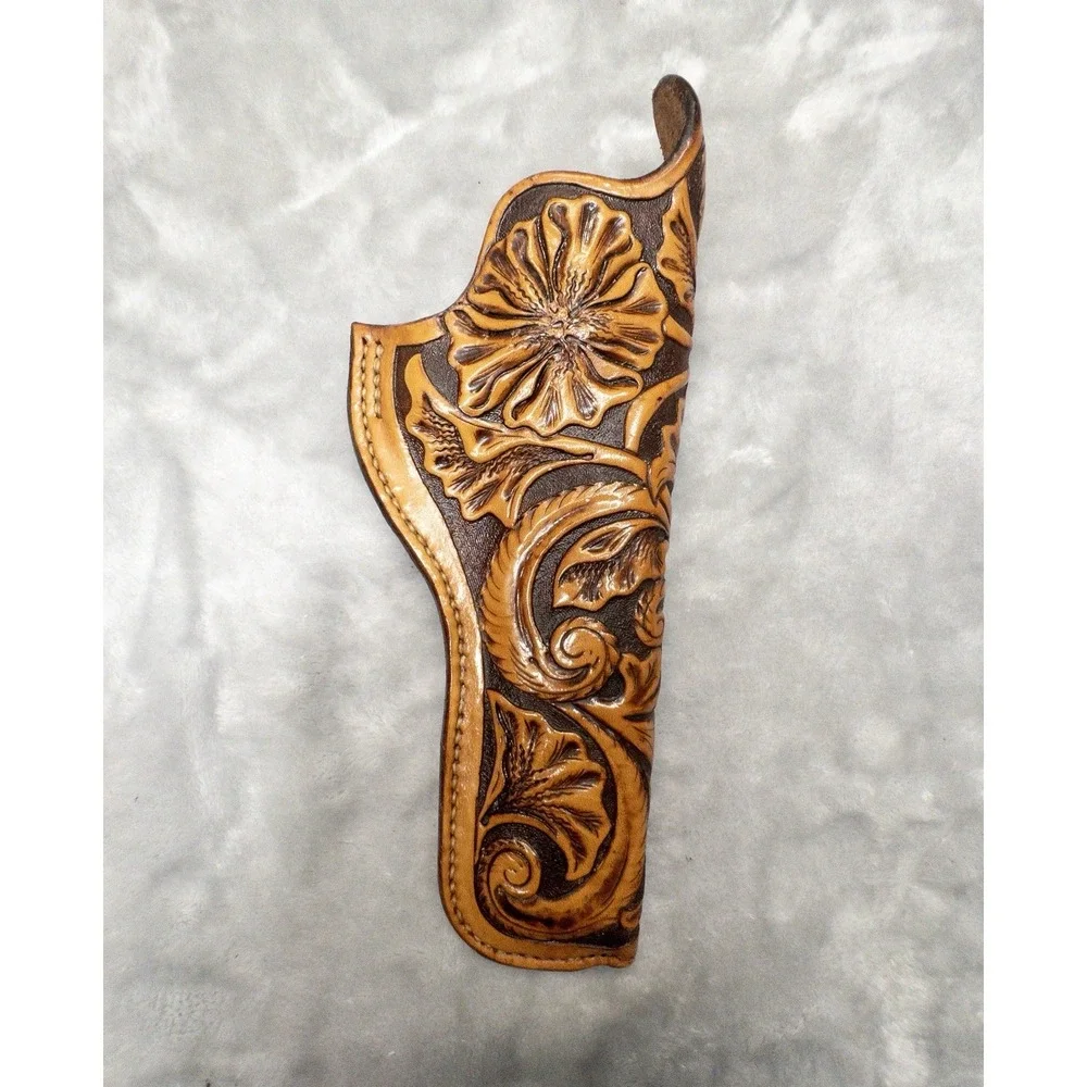 Hand Tooled Leather Western Holster Cowboy Hunting Outdoors